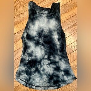 American Eagle Outfitters Black Tie-Dye Tank Top Medium